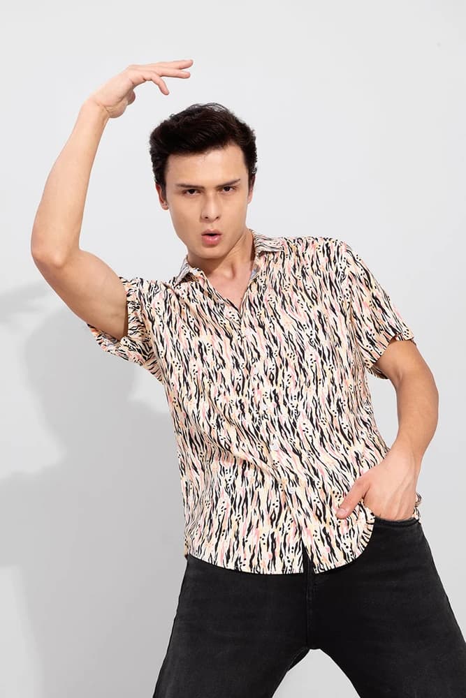 Slim Fit Rayon Printed, Abstract Shirts