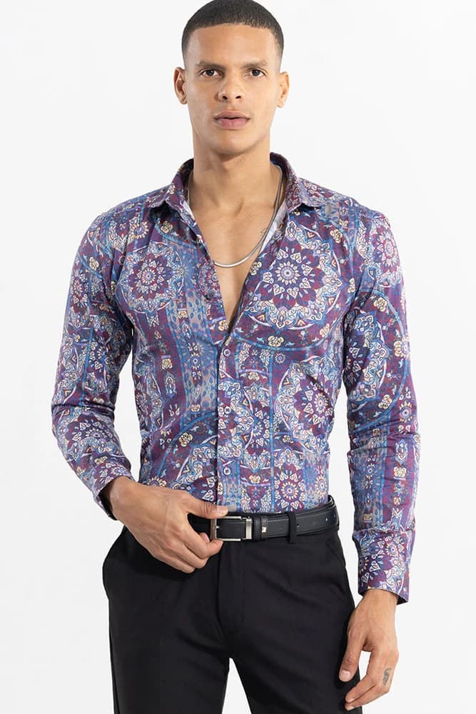 Slim Fit Cotton Printed, Abstract Shirts