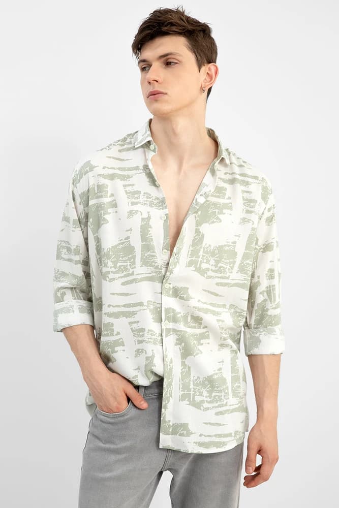 Slim Fit Cotton Printed, Abstract Shirts