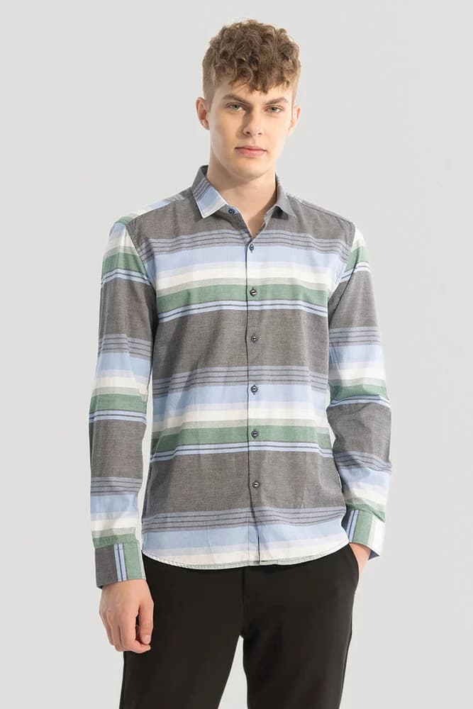 Slim Fit Cotton Colourblocked Shirts