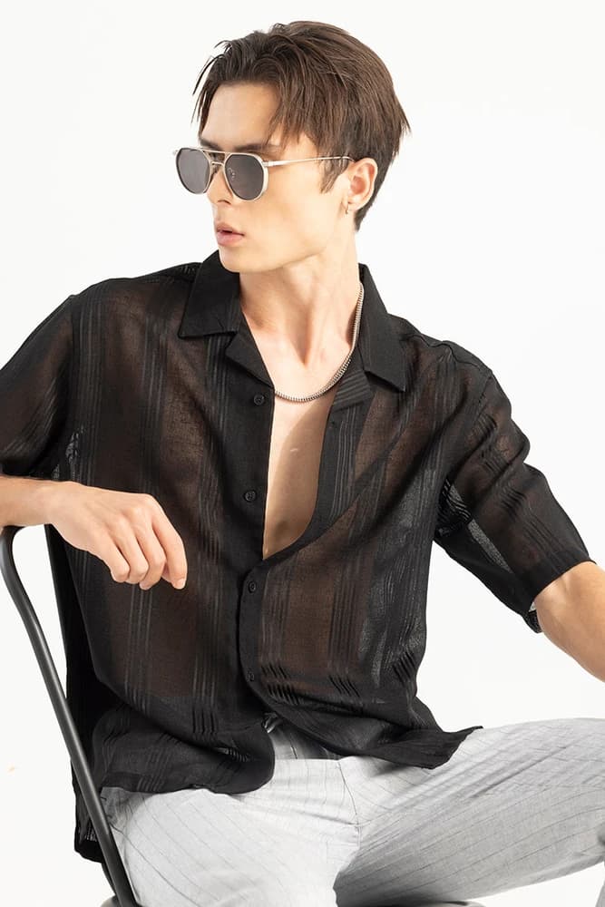 Oversized Fit Cotton Textured Shirts