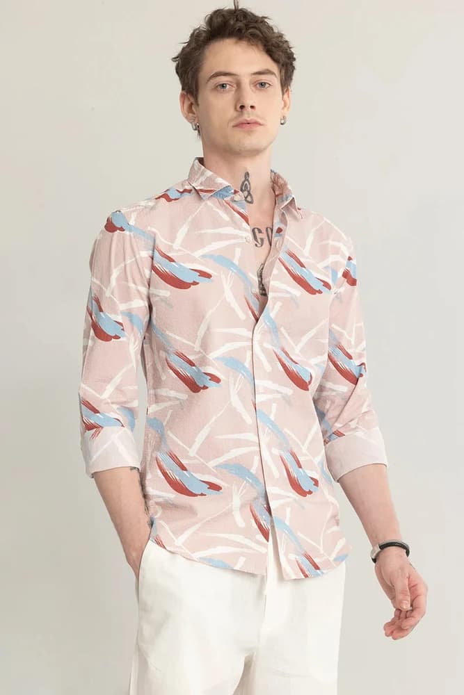 Slim Fit Cotton Printed, Abstract Shirts