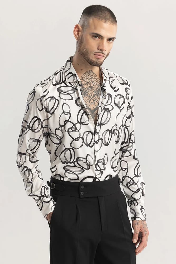 Slim Fit Nylon Printed, Abstract Shirts