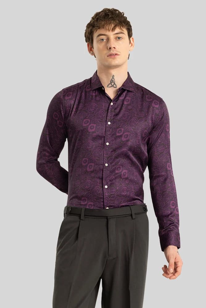 Slim Fit Nylon Printed, Floral Shirts