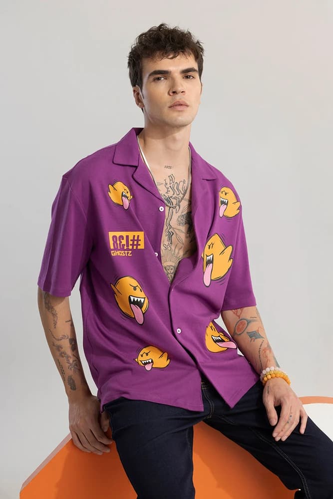 Oversized Fit Cotton Graphic Print Shirts