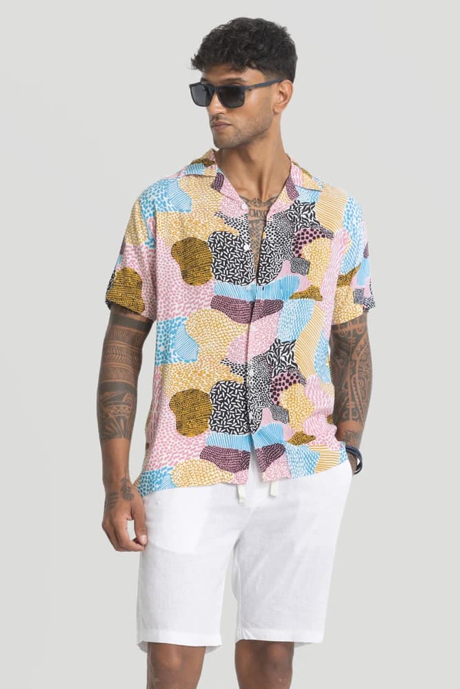 Box Fit Rayon Printed, Abstract Shirts