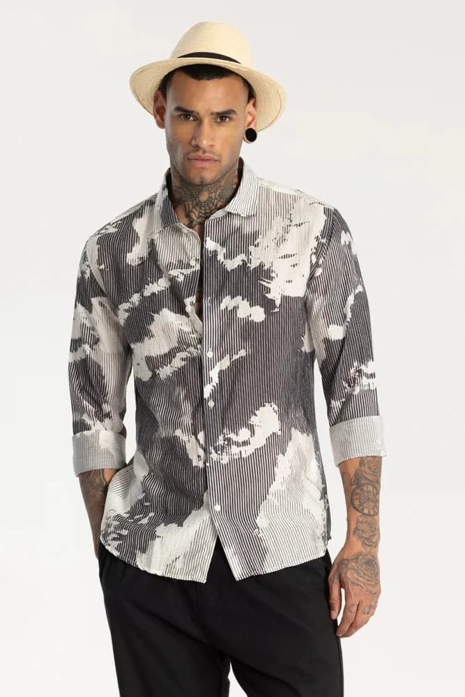 Slim Fit Rayon Printed, Abstract Shirts