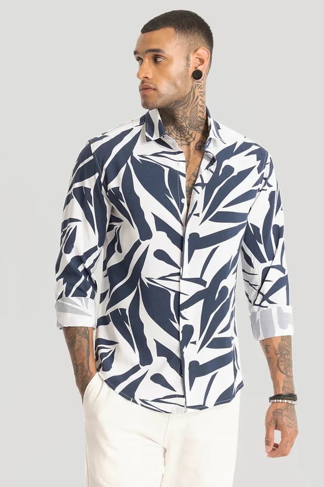 Slim Fit Rayon Printed, Abstract Shirts