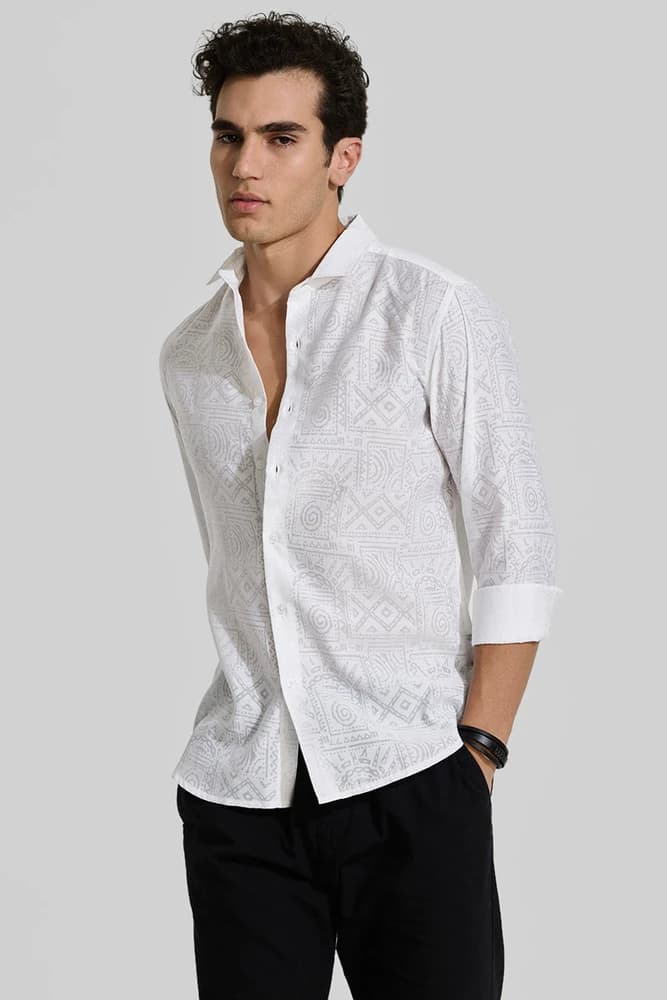 Slim Fit Others Printed, Geometric Shirts