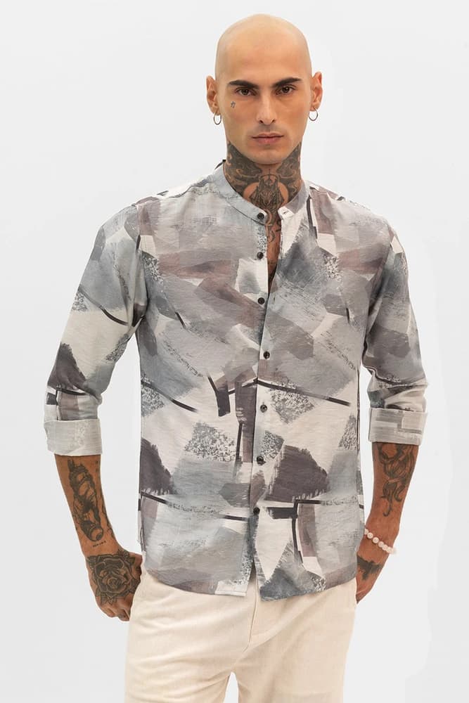 Slim Fit Rayon Printed, Abstract Shirts