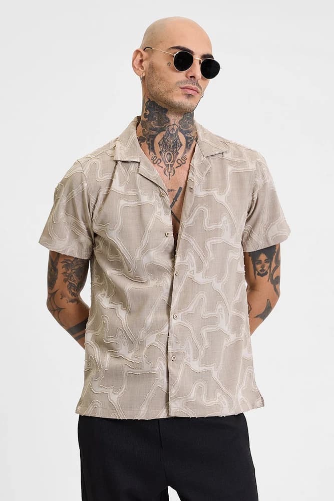 Box Fit Polyester Printed, Abstract Shirts
