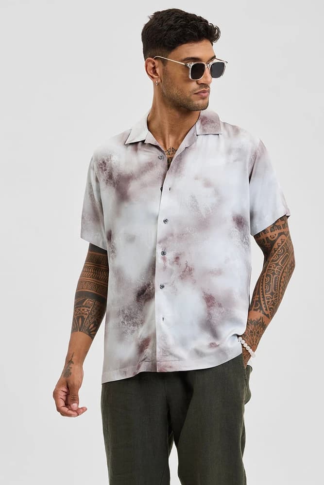 Box Fit Rayon Abstract, Printed Shirts