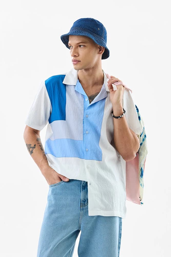 Box Fit Others Colourblocked Shirts