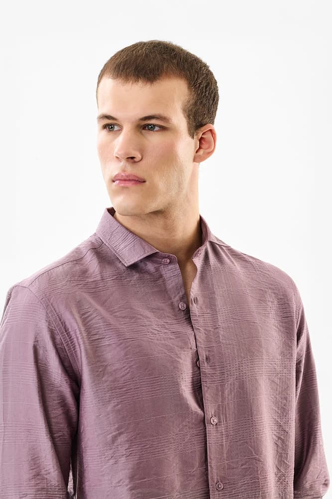 Slim Fit Others Self-Design Shirts