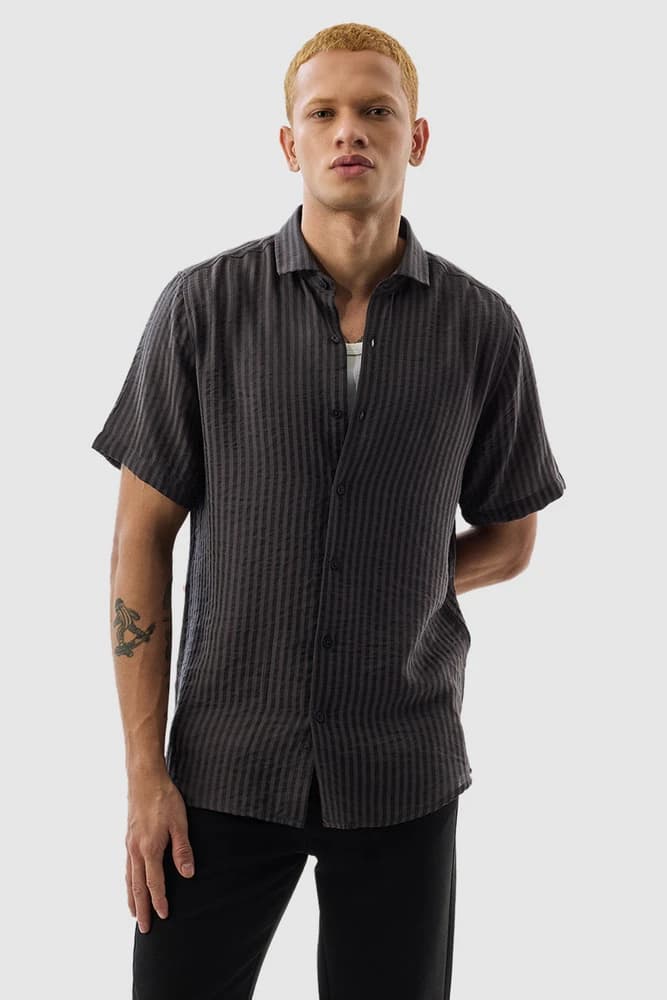Regular Fit Others Self-Design, Textured Shirts