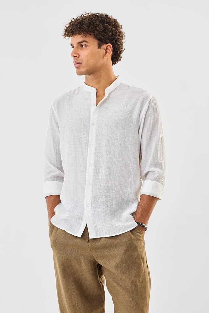 Regular Fit Others Textured Shirts