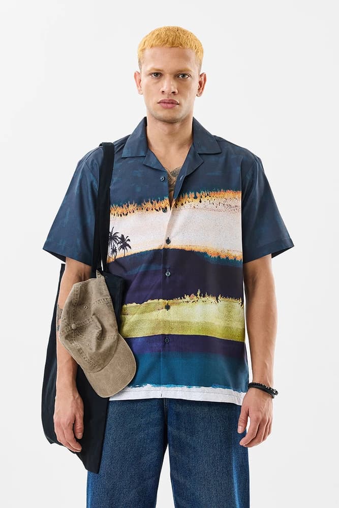 Box Fit Polyester Printed Shirts