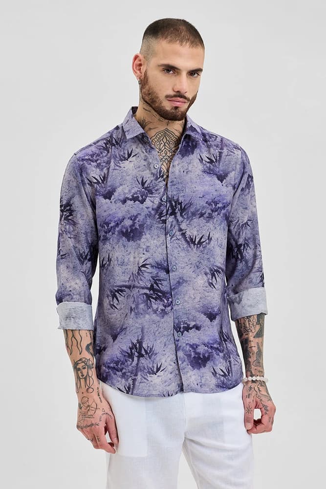 Slim Fit Rayon Printed, Abstract Shirts