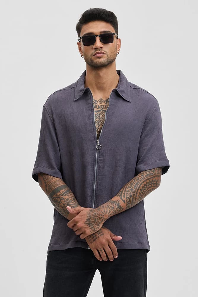 Oversized Fit Others Self-Design, Textured Shirts