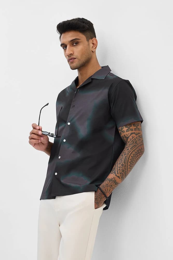 Box Fit Polyester Abstract, Printed Shirts