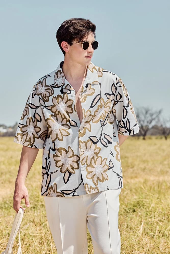 Box Fit Cotton Floral, Printed Shirts