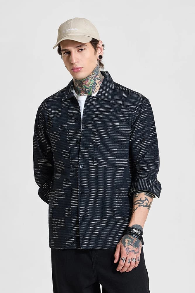 Regular Fit Others Geometric, Printed Shirts