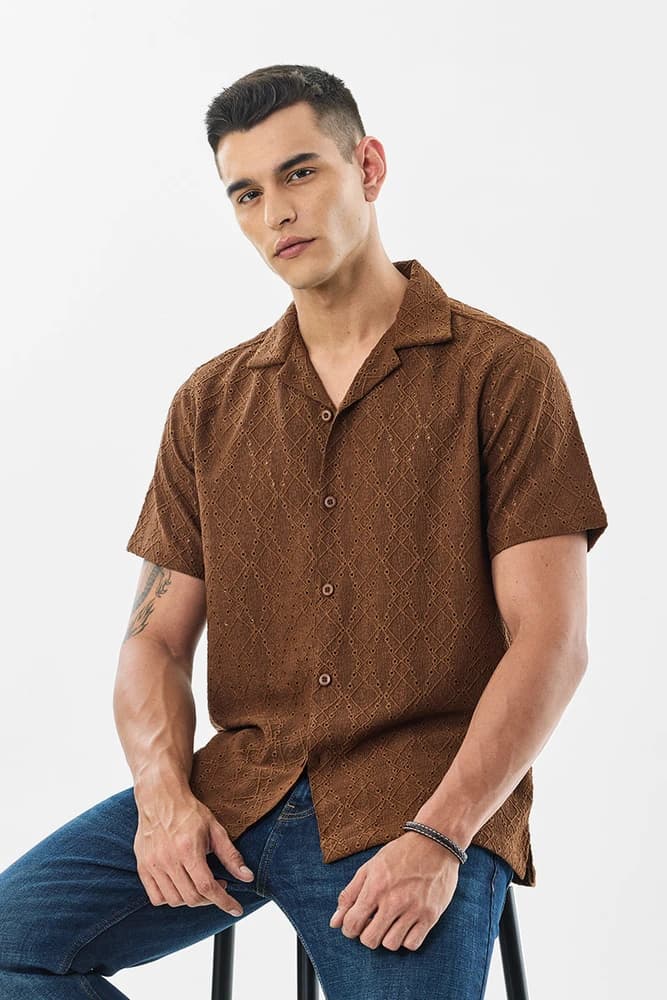 Box Fit Polyester Embroidered Shirts