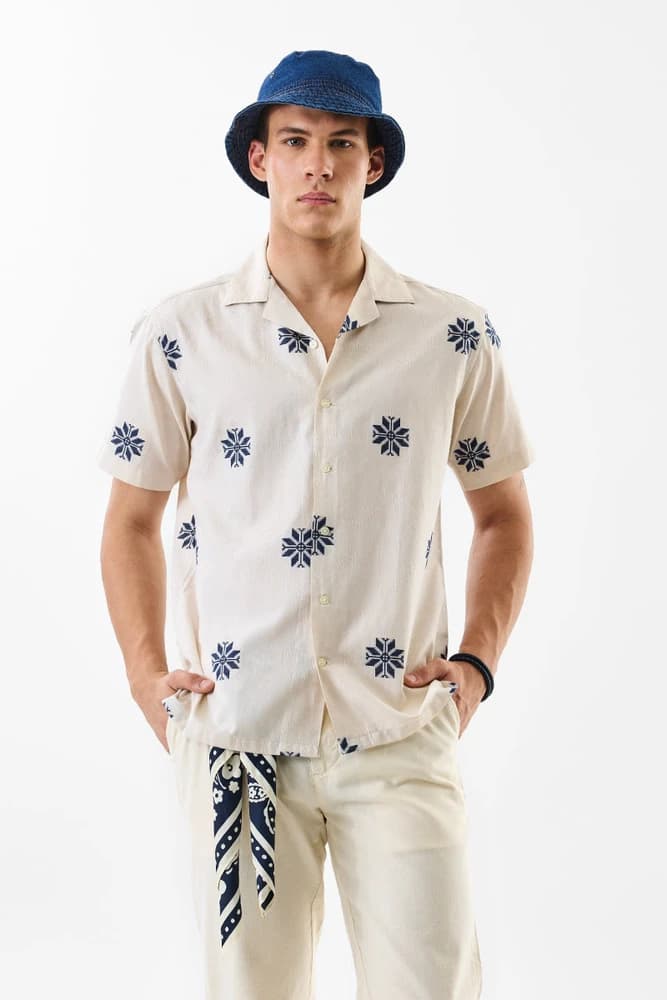 Regular Fit Polyester Jacquard Shirts