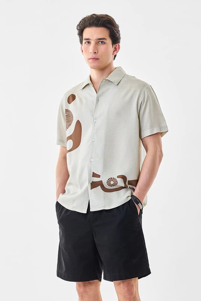 Regular Fit Cotton Abstract Shirts