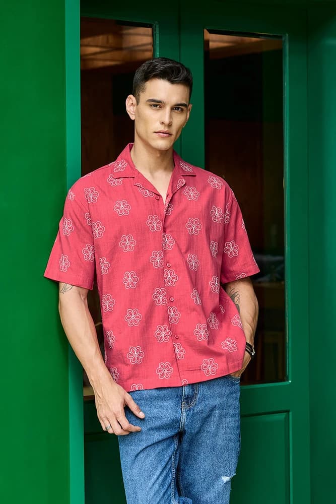 Regular Fit Cotton Embroidered Shirts