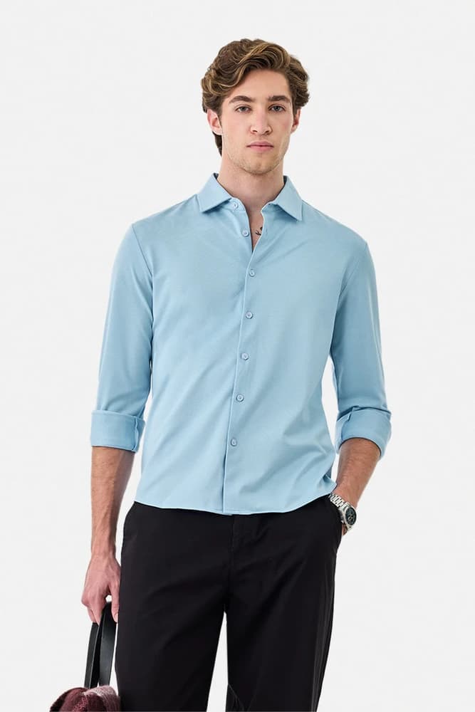 Regular Fit Polyester Plain Shirts