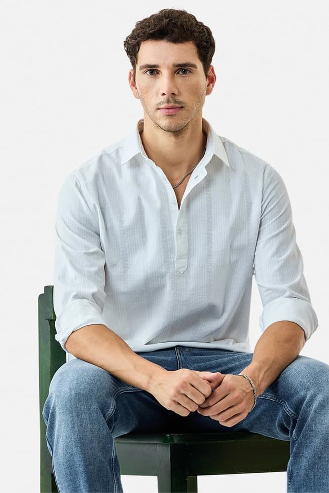 Regular Fit Cotton Textured Shirts