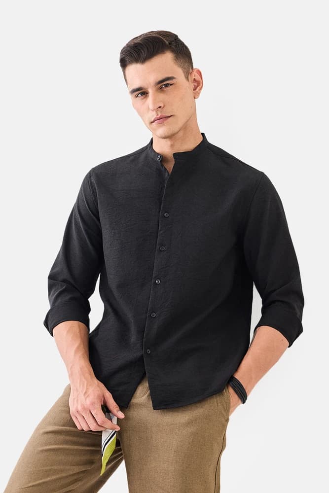 Regular Fit Polyester Plain Shirts