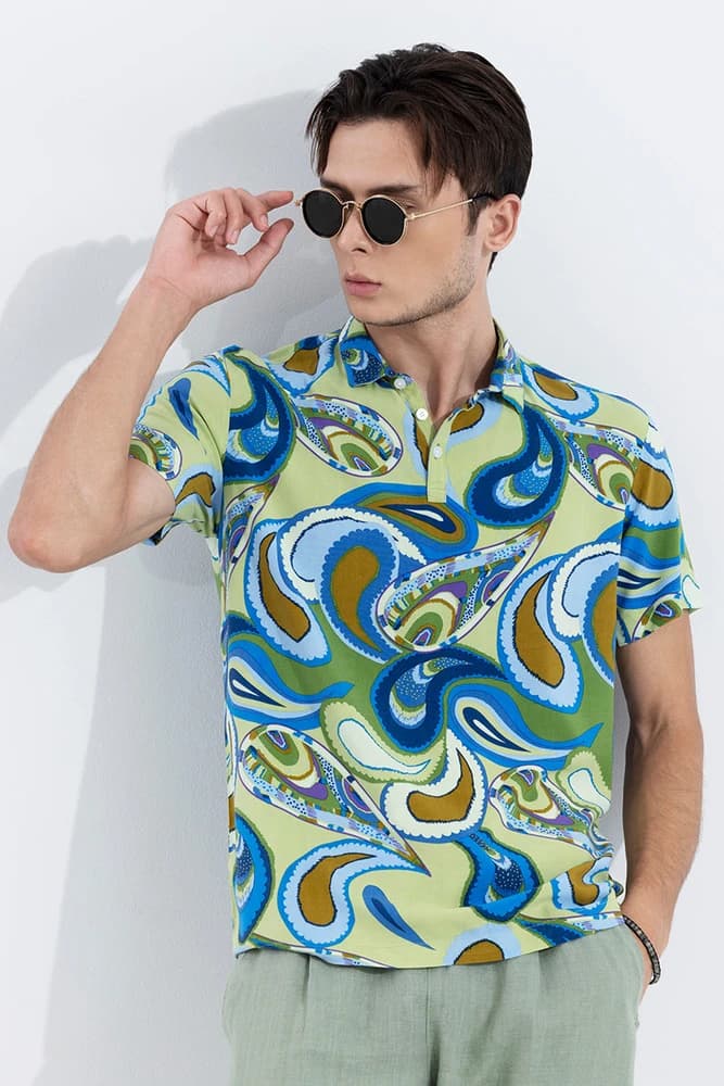 Slim Fit Rayon Printed T-Shirts