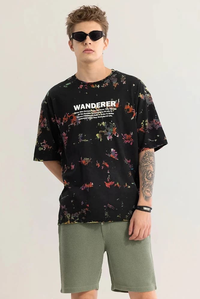 Oversized Fit Cotton Printed, Abstract T-Shirts