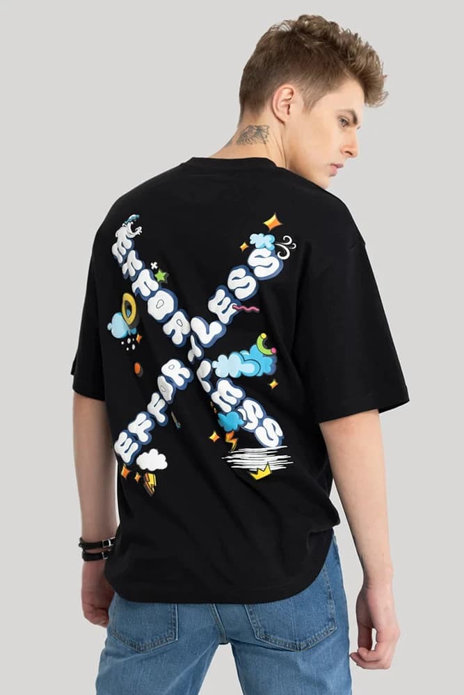 Oversized Fit Cotton Printed, Graphic Print T-Shirts