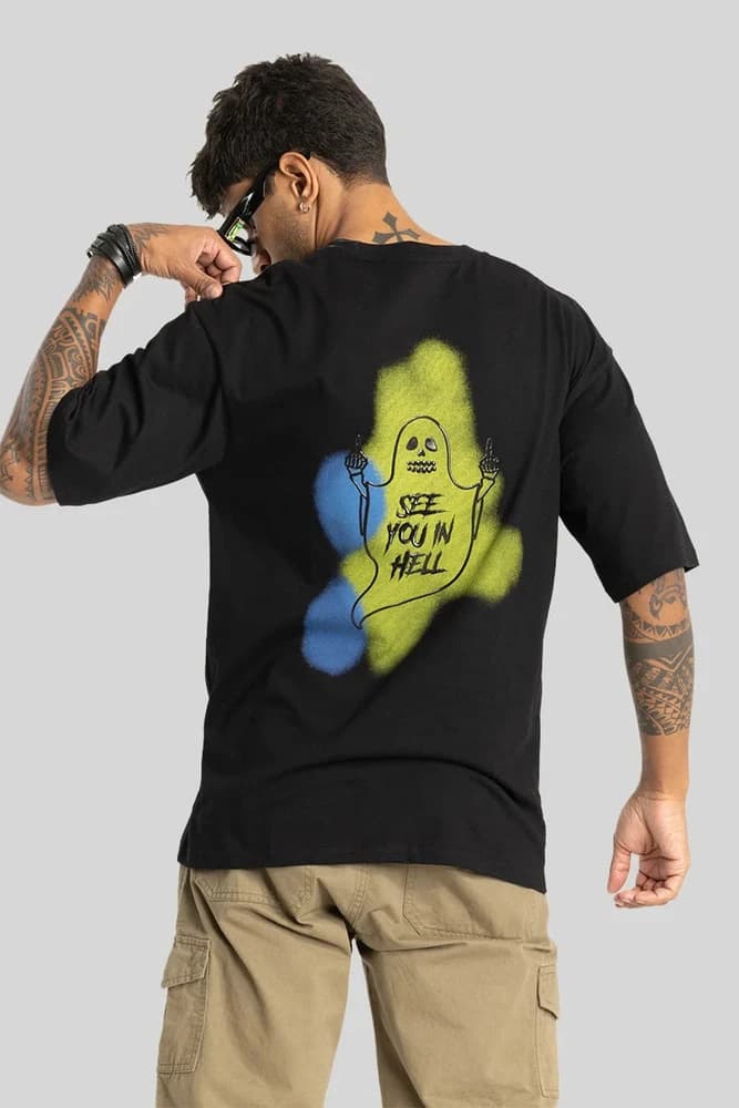 Oversized Fit Cotton Printed, Graphic Print T-Shirts