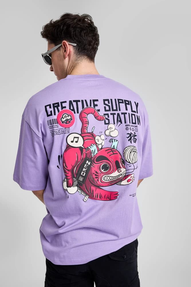 Oversized Fit Cotton Printed, Graphic Print T-Shirts