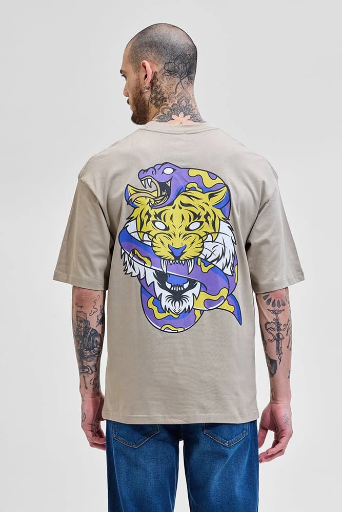 Oversized Fit Cotton Graphic Print T-Shirts