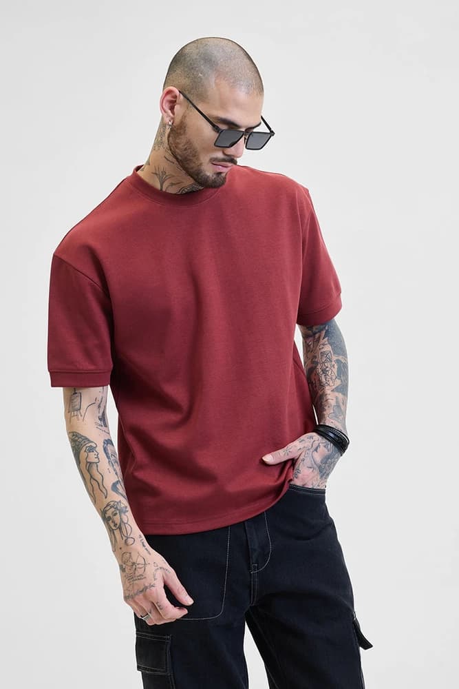 Oversized Fit Cotton Plain T-Shirts