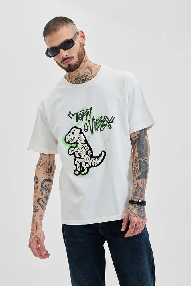 Oversized Fit Cotton Printed, Graphic Print T-Shirts