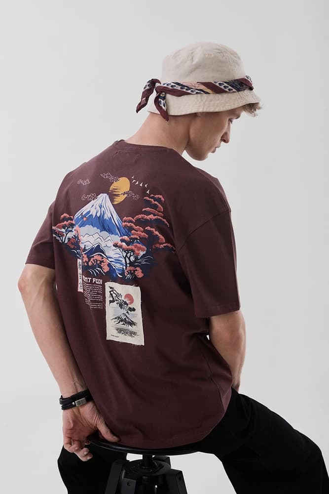 Oversized Fit Cotton Graphic Print T-Shirts