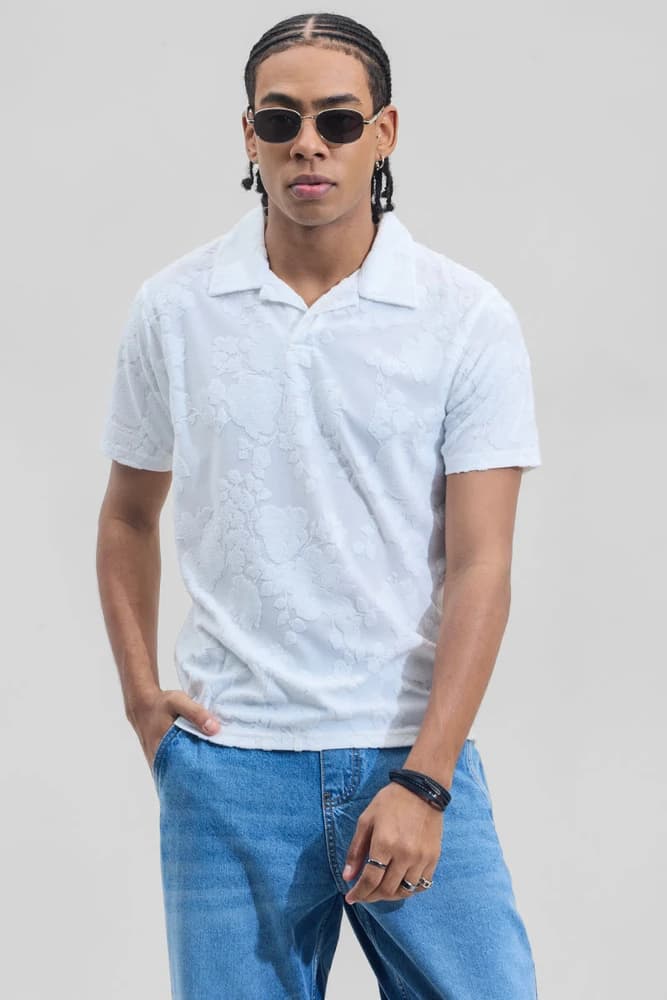 Slim Fit Polyester Floral T-Shirts