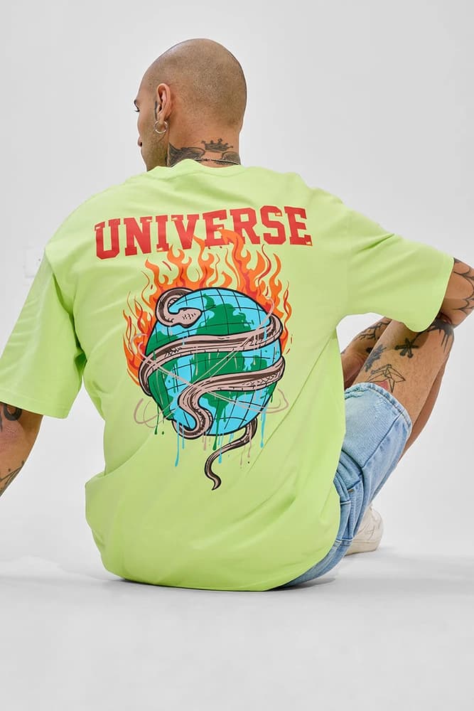 Oversized Fit Cotton Graphic Print T-Shirts