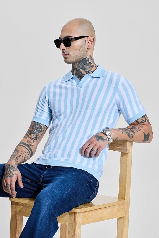 Slim Fit Others Stripes T-Shirts