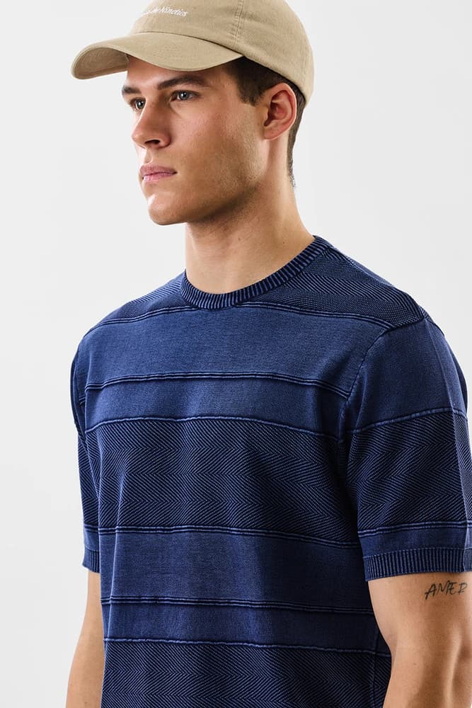 Slim Fit Cotton Textured T-Shirts