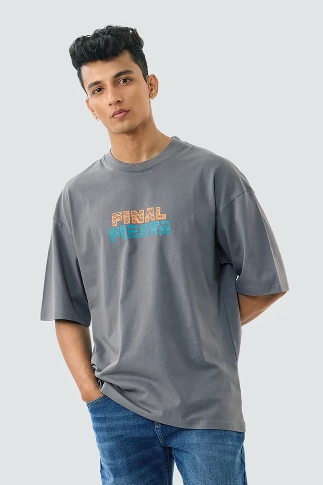 Oversized Fit Cotton Graphic Print T-Shirts