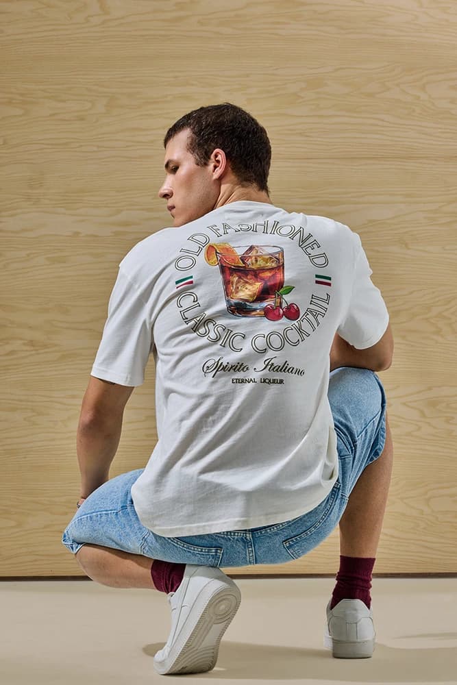 Oversized Fit Cotton Graphic Print T-Shirts