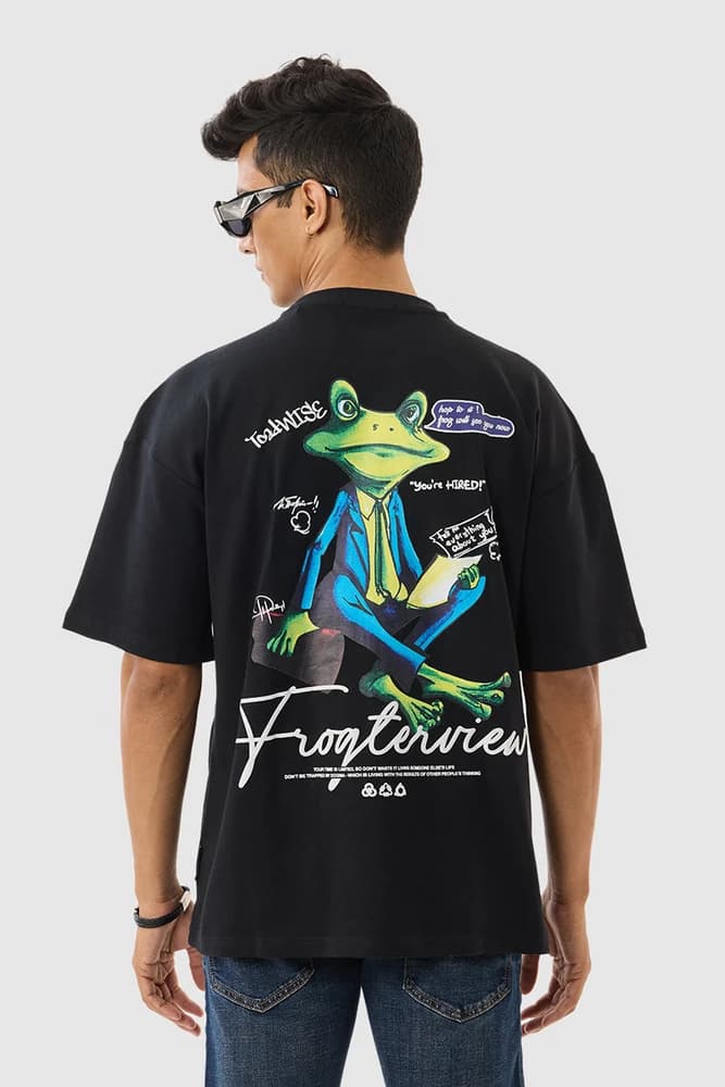Oversized Fit Cotton Graphic Print T-Shirts