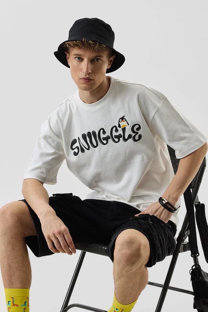 Oversized Fit Cotton Graphic Print T-Shirts